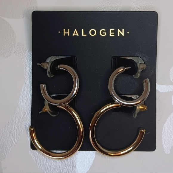 Halogen Jewelry - Halogen Silver & Gold Hoop Earrings